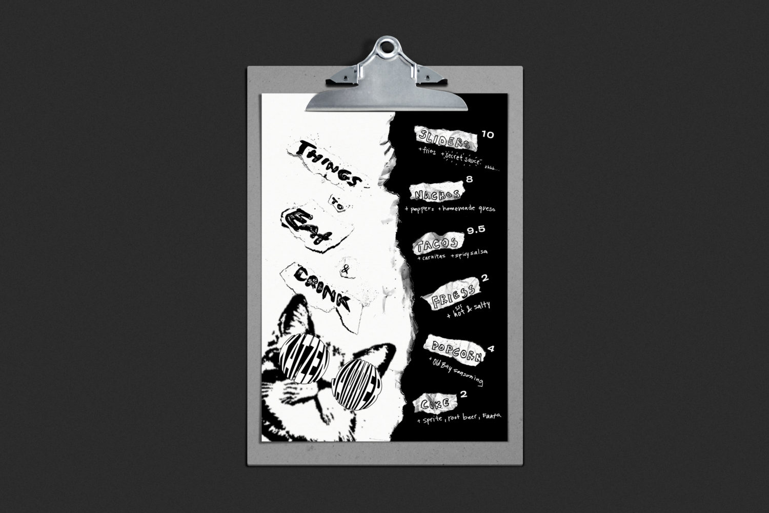 KJ menu mock up